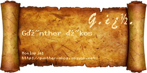Günther Ákos névjegykártya